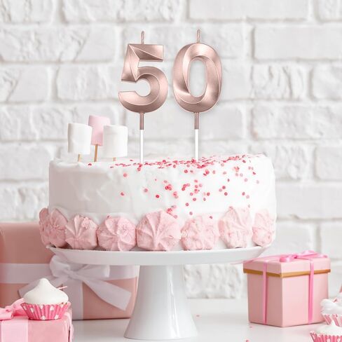 شموع عيد الميلاد الخمسين، زينة كعكة عيد الميلاد الخمسين، زينة كعكة عيد الميلاد الخمسين، شموع رقم 50، شموع كعكة عيد الميلاد، 50 شموع كعكة عيد الميلاد، زينة كعكة عيد الميلاد الخمسين، زينة عيد ميلاد سعيد 50 لها، شموع ذهبية وردية in Kuwait