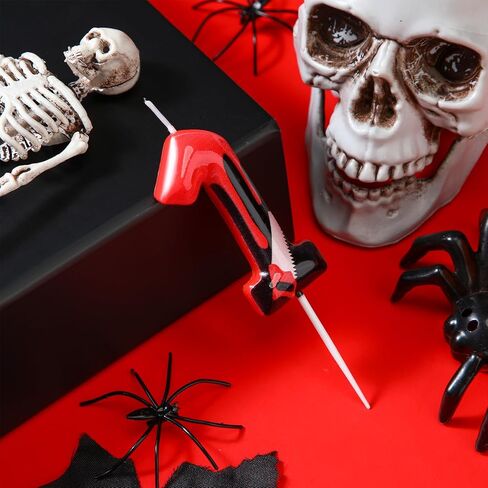 Photect Bleeding Number Candle Halloween Birthday Candle Have a Killer Birthday Cake Topper for Gothic Birthday Decoration Horror Themed Halloween Party (Number 9) in Kuwait