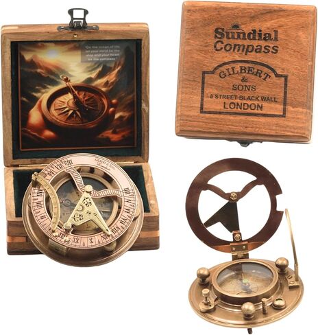 Gilbert and Sons Antique Brass Sundial Compass 4 inches in Saudi Arabia