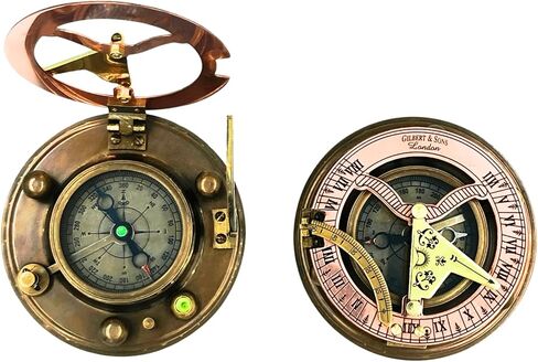 Gilbert and Sons Antique Brass Sundial Compass 4 inches in Saudi Arabia