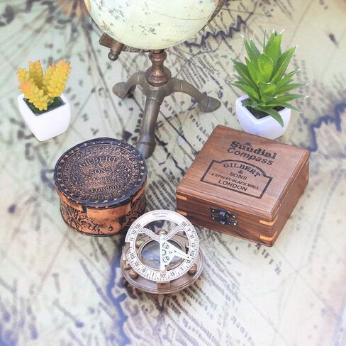 Gilbert and Sons Antique Brass Sundial Compass 4 inches in Saudi Arabia