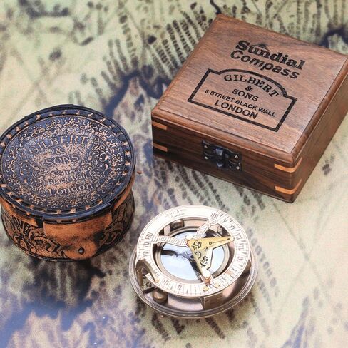 Gilbert and Sons Antique Brass Sundial Compass 4 inches in Saudi Arabia