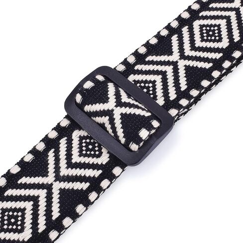 CLOUDMUSIC Ukulele Strap Tribal Pattern Hawaii Style For Men Women Teen(Snowflake In Black) in Saudi Arabia