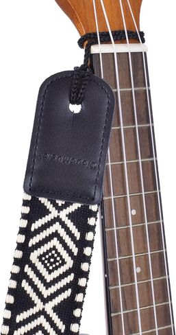CLOUDMUSIC Ukulele Strap Tribal Pattern Hawaii Style For Men Women Teen(Snowflake In Black) in Saudi Arabia