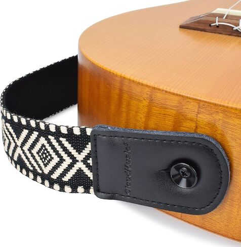 CLOUDMUSIC Ukulele Strap Tribal Pattern Hawaii Style For Men Women Teen(Snowflake In Black) in Saudi Arabia