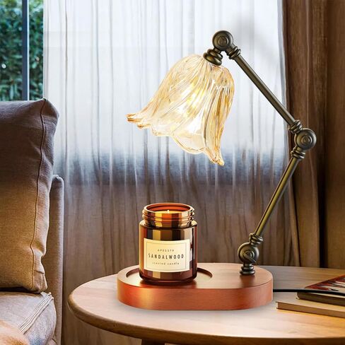 Candle Warmer Lamp, Adjustable Height Candle Warmer with Timer and 2 Light Bulbs, Upgraded Design Foldable Candle Lamps With Dimmable, Perfect Home Decor Gifts for Family, Friends and Lover (Black) in Saudi Arabia