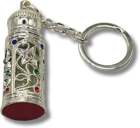 Refillable Glass Anointing Oil Keychain Bottle 5ml - Portable Essential Oils & Travel Size Container with Applicator for Anointing Oil, Church Gifts (Silver) in Saudi Arabia