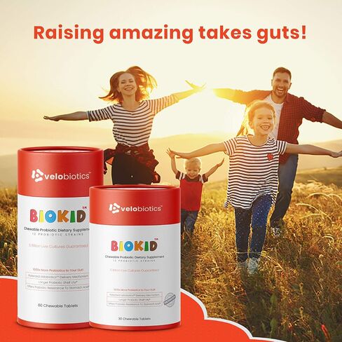 BioKid Probiotics Chewable Tab for Children’s Immune & Digestive Health-Delivers 1000x More Probiotics-US-Patented Technology-Longer Shelf Life, Protected from Stomach Acid-Raspberry Flavor (30) in Saudi Arabia