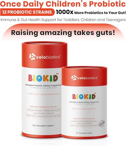 BioKid Probiotics Chewable Tab for Children’s Immune & Digestive Health-Delivers 1000x More Probiotics-US-Patented Technology-Longer Shelf Life, Protected from Stomach Acid-Raspberry Flavor (30) in Saudi Arabia