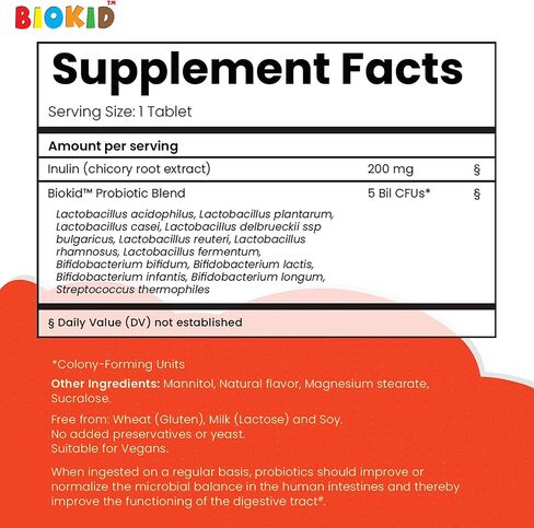 BioKid Probiotics Chewable Tab for Children’s Immune & Digestive Health-Delivers 1000x More Probiotics-US-Patented Technology-Longer Shelf Life, Protected from Stomach Acid-Raspberry Flavor (30) in Saudi Arabia