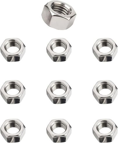 100Pcs Hexagon Nuts M2.5 Stainless Steel Hex Nuts Hex Full Nuts Thread Hexagon Nuts for Screws Bolts in Saudi Arabia
