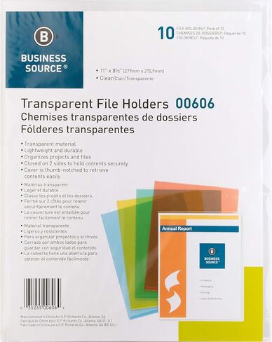 Business Source Transparent Poly File Holders, 6 Pack in Saudi Arabia
