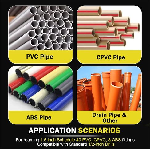مخرطة أنابيب PVC ممتازة 9 قطع - مجموعة مخرطة كاملة، لمثاقب 1/2 بوصة، تتضمن PPR50، PPR75، PPR100، PPR125، PPR150، PPR200، PPR250، PPR300، PPR400 (1/2 بوصة، 3/4 بوصة، 1 بوصة، 1 بوصة) -1/4"، 1-1/2"، 2"، 2-1/2"، 3"، 4") in Kuwait