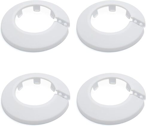 MroMax Fit 1/2 inch Outer Diameter Flange Water Pipe Cover Decoration White Pipe Cover Radiator PP Plastic 16mm(5/8") Escutcheon Pipe Collar for Wall Pipe Tube Decoration 4Pcs in Saudi Arabia
