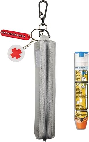 عبوة واحدة من أقلام Epi Pen الشبكية لحمل قلم EpiPen - حقيبة سفر مريحة للحساسية والسكري - تناسب قلم Epi Pen (رمادي) in Saudi Arabia