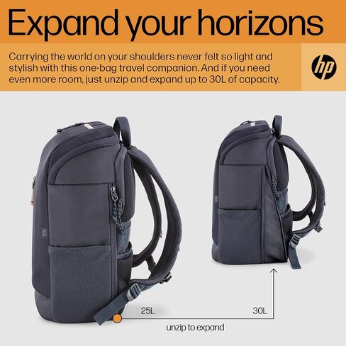 HP - شنطة ظهر للجنسين 15 انش للسفر 18 لتر، رمادي، 15.6 in Saudi Arabia