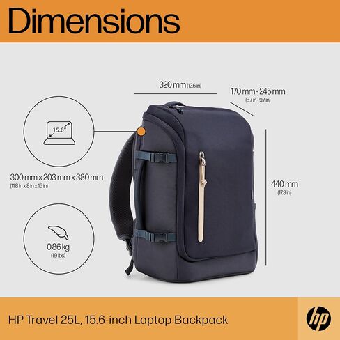 HP - شنطة ظهر للجنسين 15 انش للسفر 18 لتر، رمادي، 15.6 in Saudi Arabia