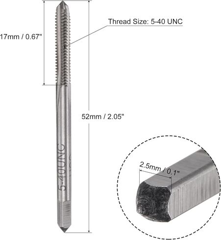 uxcell Thread Milling Tap 8-32 UNC, M42 HSS (High Speed Steel) Uncoated 3 Straight Flutes Machine Screw Threading Tap 2B Tolerance Grade in Saudi Arabia