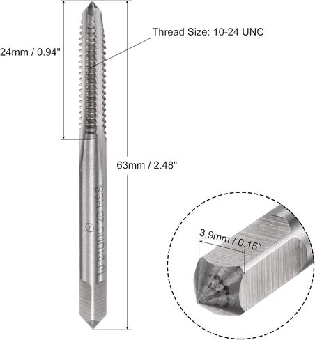 uxcell Thread Milling Tap 8-32 UNC, M42 HSS (High Speed Steel) Uncoated 3 Straight Flutes Machine Screw Threading Tap 2B Tolerance Grade in Saudi Arabia