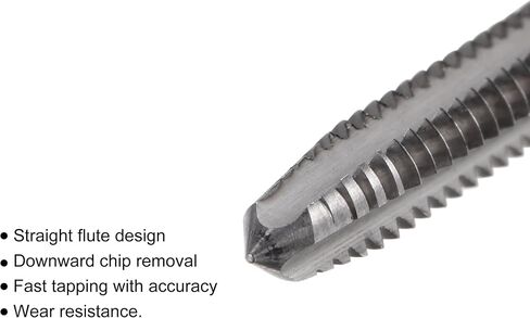 uxcell Thread Milling Tap 8-32 UNC, M42 HSS (High Speed Steel) Uncoated 3 Straight Flutes Machine Screw Threading Tap 2B Tolerance Grade in Saudi Arabia