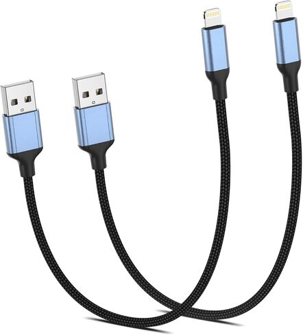 6 inch iPhone Charging Cable, 2 Pack [MFi Certified] 0.5ft USB A to Lightning Cable Fast Charging Braided Short iPhone Charger Cord for iPhone 14/13/12/11 Pro/XS/XR/X/8/7/6/Plus/iPad in Saudi Arabia