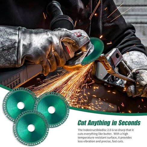 Indestructible Disc for Grinder, Indestructible Disc 2.0 for Angle Grinder 7/8" (Model 125),4 inch Circular Saw Blades for Ceramic Tile Glass Metal Wood Cutting-Cut Everything in Seconds (5 Pack) in Saudi Arabia