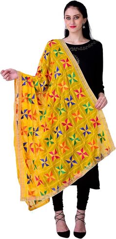 SWI WITH LABEL Women's Phulkari Dupattas For Hand Embroidered In Amritsar Punjabi Pankha Design in Saudi Arabia