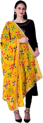 SWI WITH LABEL Women's Phulkari Dupattas For Hand Embroidered In Amritsar Punjabi Pankha Design in Saudi Arabia