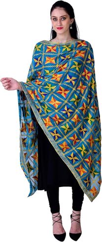 SWI WITH LABEL Women's Phulkari Dupattas For Hand Embroidered In Amritsar Punjabi Pankha Design in Saudi Arabia