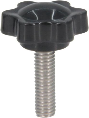 Zeberoxyz 10pcs M5 x 10mm Thumb Screws Stainless Steel with Black Plastic Star Knob Standard Metric Male Thread Thumbscrew-Length: 10mm (Size: M5x10mm) in Kuwait