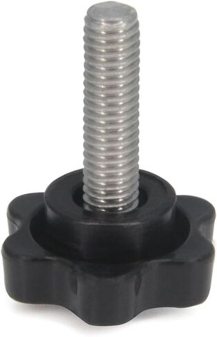 Zeberoxyz 10pcs M5 x 10mm Thumb Screws Stainless Steel with Black Plastic Star Knob Standard Metric Male Thread Thumbscrew-Length: 10mm (Size: M5x10mm) in Kuwait