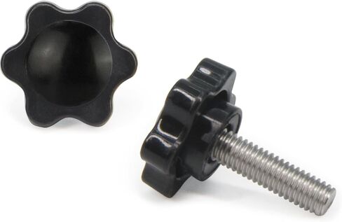 Zeberoxyz 10pcs M5 x 10mm Thumb Screws Stainless Steel with Black Plastic Star Knob Standard Metric Male Thread Thumbscrew-Length: 10mm (Size: M5x10mm) in Kuwait