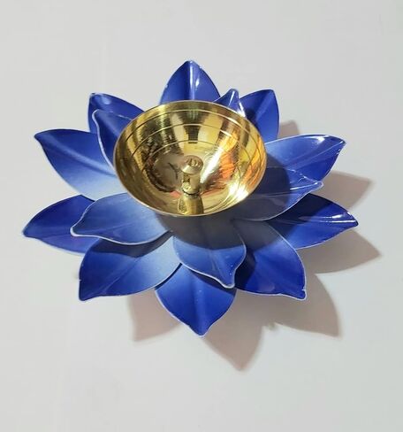 PARIJAT HANDICRAFT Brass Lotus Kuber Diya for Puja Home Décor Brass Diya Deepak Oil Lamp Small Lotus Kamal Shape for Home Temple Puja Articles Decor Gifts Giting (diya-INph0295) in Saudi Arabia