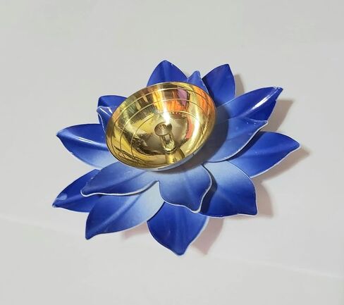 PARIJAT HANDICRAFT Brass Lotus Kuber Diya for Puja Home Décor Brass Diya Deepak Oil Lamp Small Lotus Kamal Shape for Home Temple Puja Articles Decor Gifts Giting (diya-INph0295) in Saudi Arabia