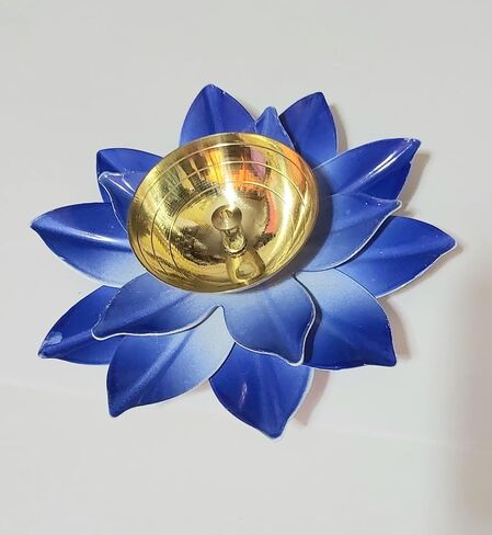 PARIJAT HANDICRAFT Brass Lotus Kuber Diya for Puja Home Décor Brass Diya Deepak Oil Lamp Small Lotus Kamal Shape for Home Temple Puja Articles Decor Gifts Giting (diya-INph0295) in Saudi Arabia