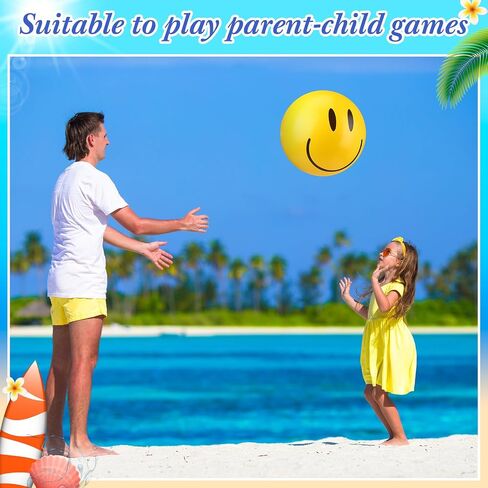 12 Pcs Smile Inflatable Beach Balls 12 Inch Summer Beach Pool Party Balls Toys Bulk Yellow Smile Face Water Balls for Summer Vacation Swimming Pool Games Birthday Party Favors in Saudi Arabia