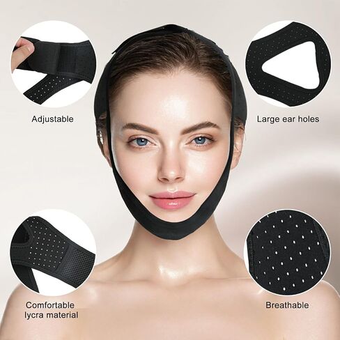 Anti Snoring Devices [Upgraded] - Snoring Relief Chin Strap - Good Sleep Anti Snoring Devices - Snore Less Sleeping Solution for Men and Women - 800mm in Saudi Arabia