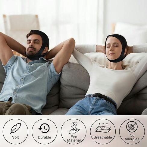 Anti Snoring Devices [Upgraded] - Snoring Relief Chin Strap - Good Sleep Anti Snoring Devices - Snore Less Sleeping Solution for Men and Women - 800mm in Saudi Arabia