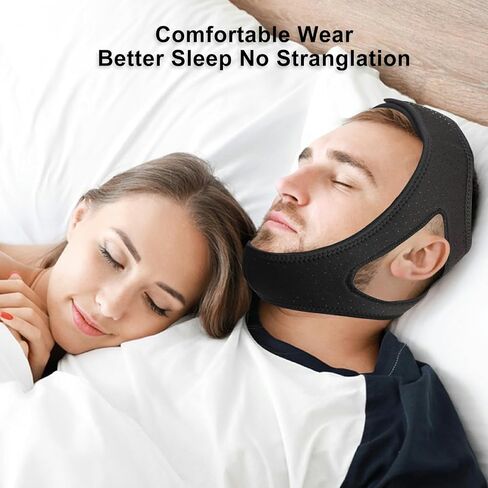 Anti Snoring Devices [Upgraded] - Snoring Relief Chin Strap - Good Sleep Anti Snoring Devices - Snore Less Sleeping Solution for Men and Women - 800mm in Saudi Arabia