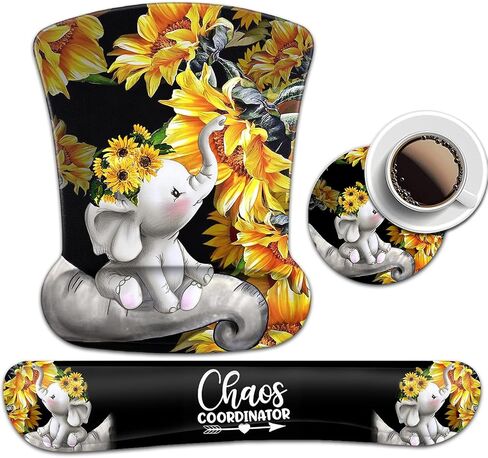 Mouse Pad with Wrist Support, Ergonomic Gel Mouse Pad Beautiful Flowers,Non-Slip Durable, Memory Foam Keyboard Wrist Rest, Suitable for Office Typing Games, Pink Hyacinths on Wood Panel in Saudi Arabia