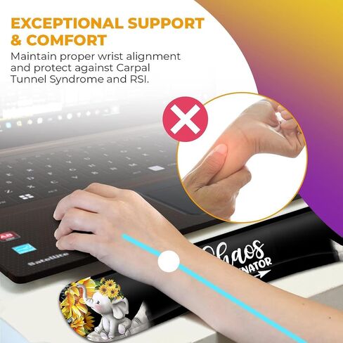 Mouse Pad with Wrist Support, Ergonomic Gel Mouse Pad Beautiful Flowers,Non-Slip Durable, Memory Foam Keyboard Wrist Rest, Suitable for Office Typing Games, Pink Hyacinths on Wood Panel in Saudi Arabia