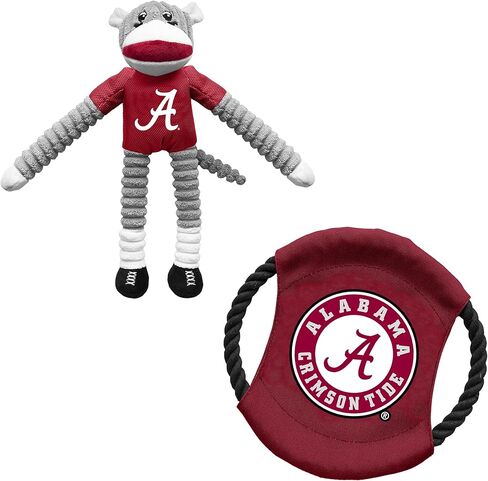 مجموعة ألعاب الحيوانات الأليفة من Littlearth للبالغين من الجنسين من الرابطة الوطنية لرياضة الجامعات بالولايات المتحدة Iowa Hawkeyes Sock Monkey and Flying Disc، لون الفريق، مقاس واحد in Kuwait