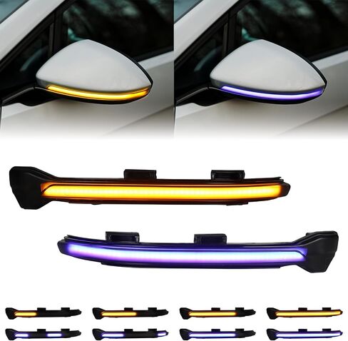 Dynamic LED Turn Signal Light Sequential Side Mirror Indicator Marker Flowing Blinker for VW Golf MK7 7.5 VII GTI R GTD TSI 2015+, Smoked Lens in Saudi Arabia