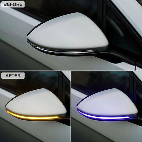 Dynamic LED Turn Signal Light Sequential Side Mirror Indicator Marker Flowing Blinker for VW Golf MK7 7.5 VII GTI R GTD TSI 2015+, Smoked Lens in Saudi Arabia