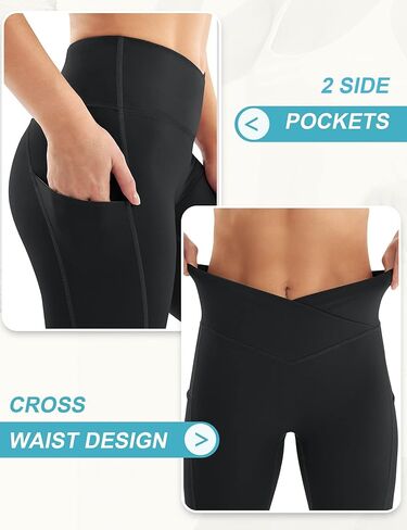 مجموعة السراويل الفاخرة من IUGA - تتضمن 1 سروال يوجا عالي الخصر مع جيوب، 1 سروال يوجا نسائي بخصر متقاطع in Kuwait