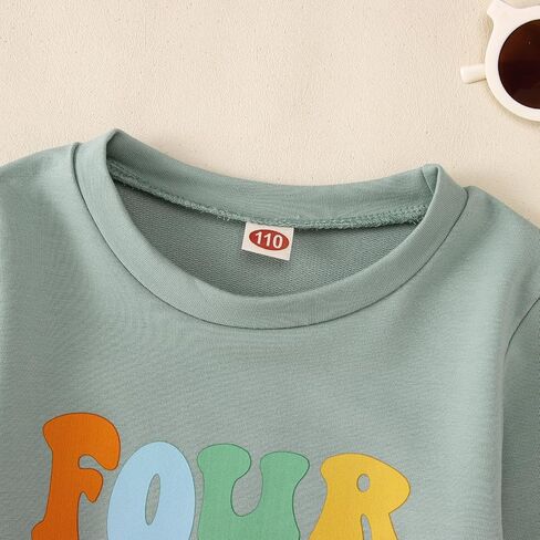 4th Birthday Outfit Boy Girl Four Ever Young Birthday Sweatshirt 4 Years Old Kids Fourth Four Bday Party Shirt Tops in Saudi Arabia