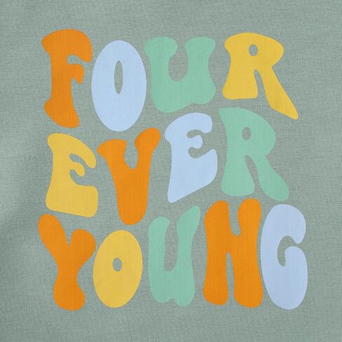 4th Birthday Outfit Boy Girl Four Ever Young Birthday Sweatshirt 4 Years Old Kids Fourth Four Bday Party Shirt Tops in Saudi Arabia
