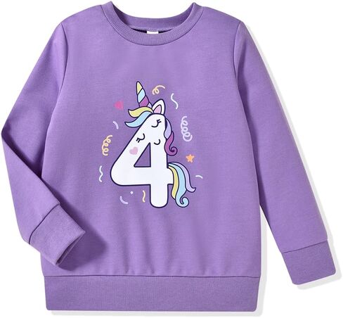 Honeybaby 4th Birthday Shirt for Toddler Girls 4 Year Old Fourth Four Sweatshirt in Saudi Arabia