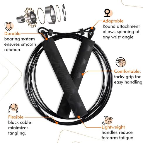 Speed Rope - Fast, Adjustable, Durable - Jump Rope for Double Unders in Saudi Arabia