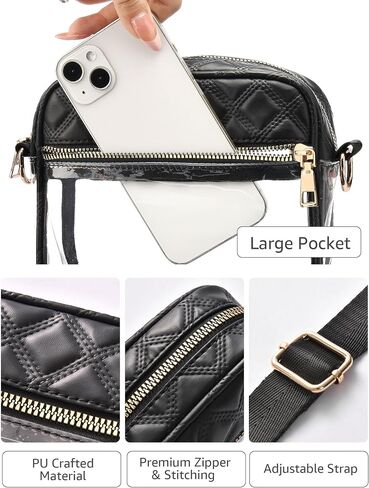 HULISEN Clear Bag for Stadium Events, Clear Purses for Women Stadium Crossbody, Small Clear Bags for Concerts, Festival in Saudi Arabia